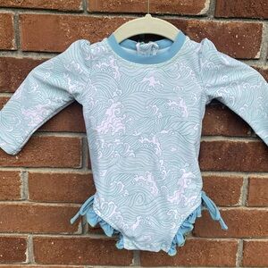 Caden Lane Aqua and Lavender Kids Rashguard